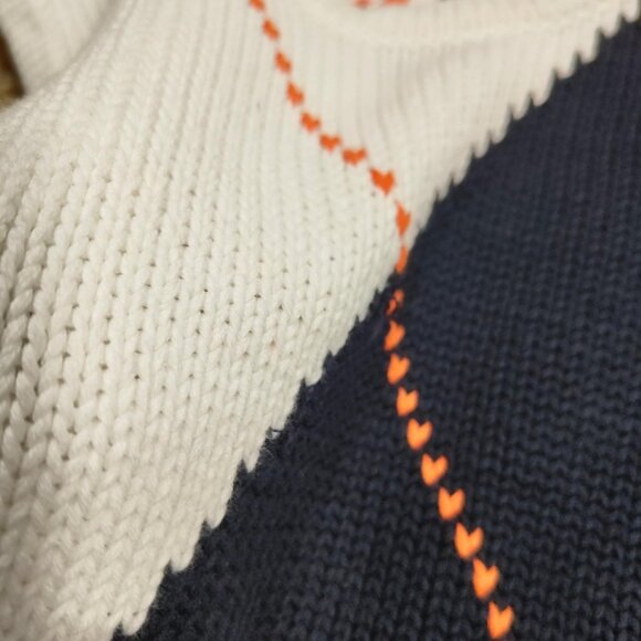 Black, Orange, and White Halloween Colored Fall Autumn Sweater Vest Size Small - Picture 4 of 6